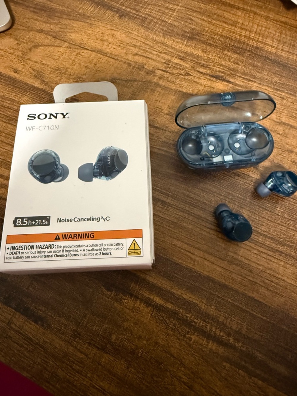 Sony WF-C710N Wireless Earbuds in Translucent Dark Blue